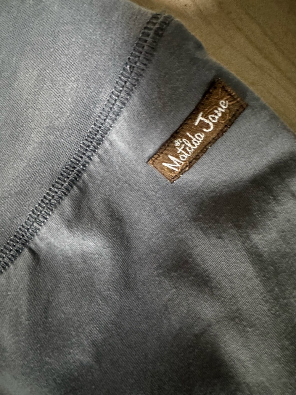Matilda Jane charcoal gray pants with brown logo tag - Picture 3 of 10